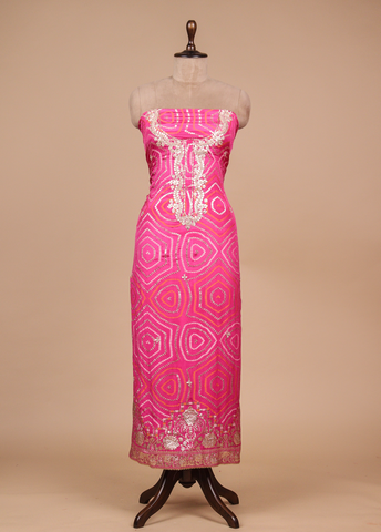 Pink Crepe Silk Dress Material