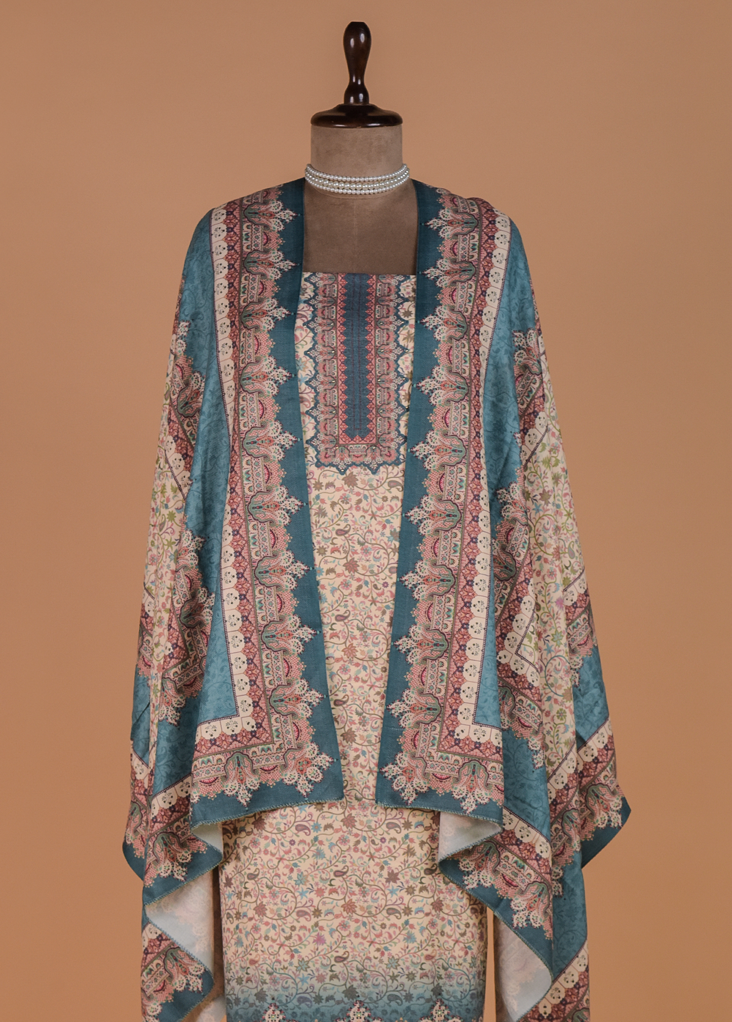Multicoloured Pashmina Dress Material