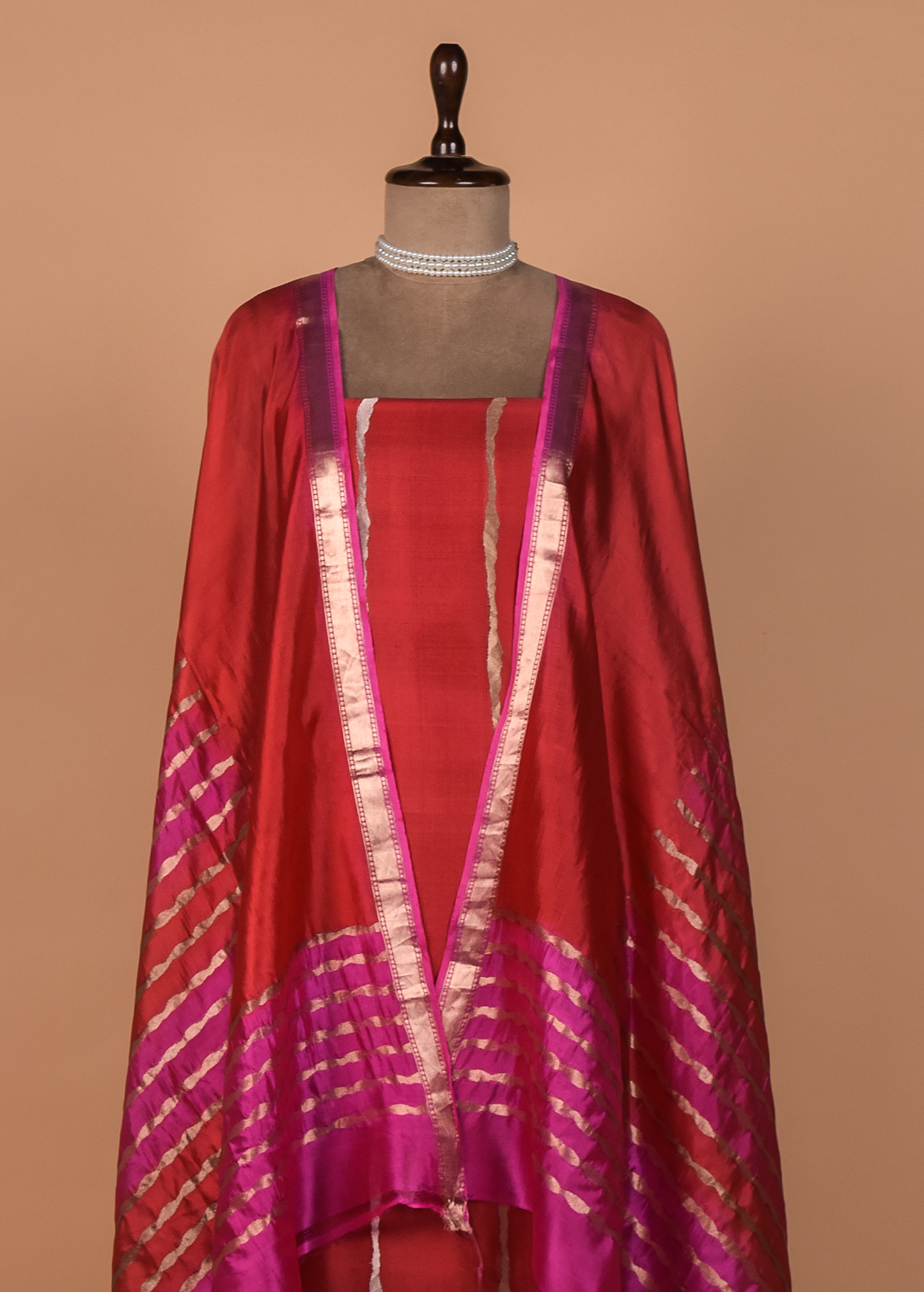 Red Silk Dress Material