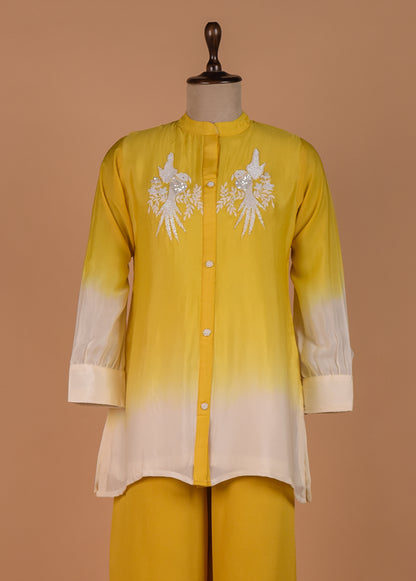 Yellow Crepe Coord Set