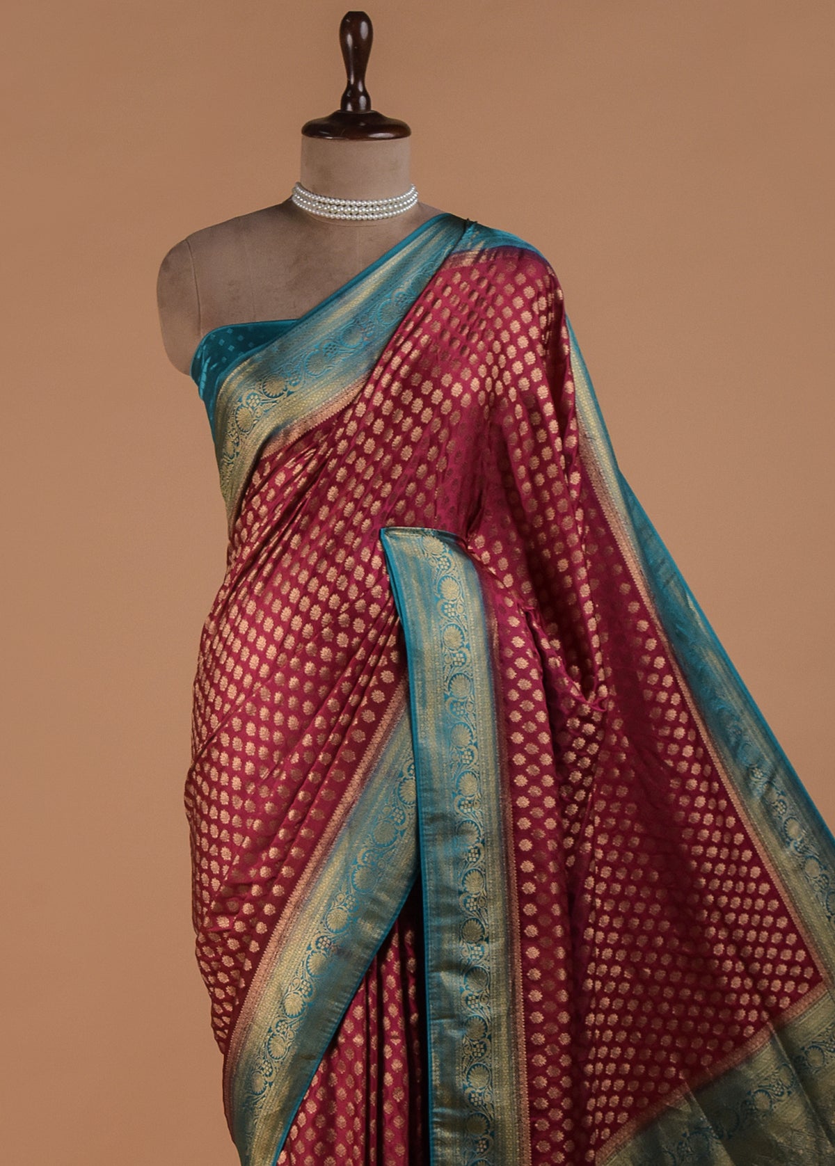 Pink Crepe Silk Banarasi Saree