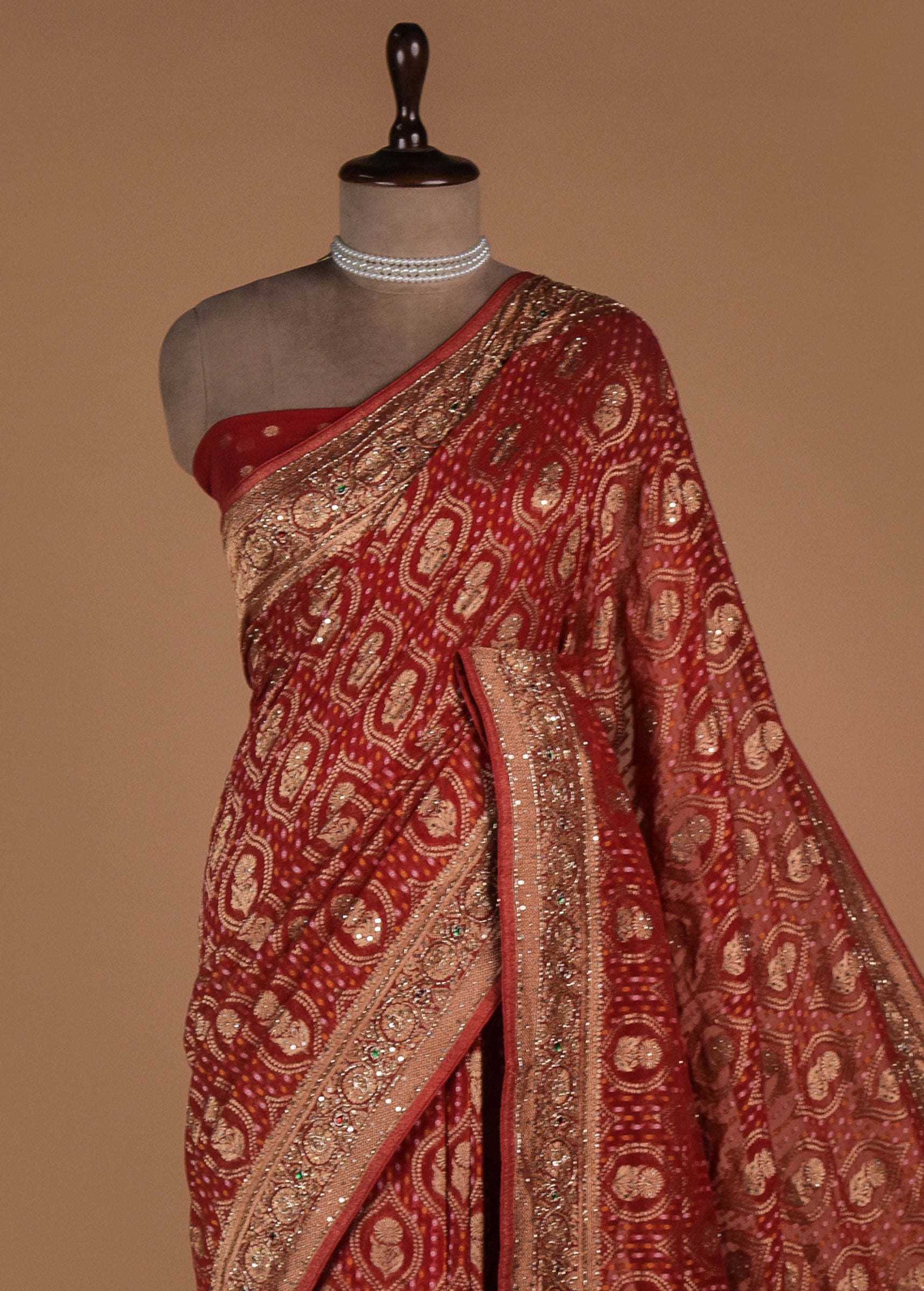 Red Georgette Banarasi Saree