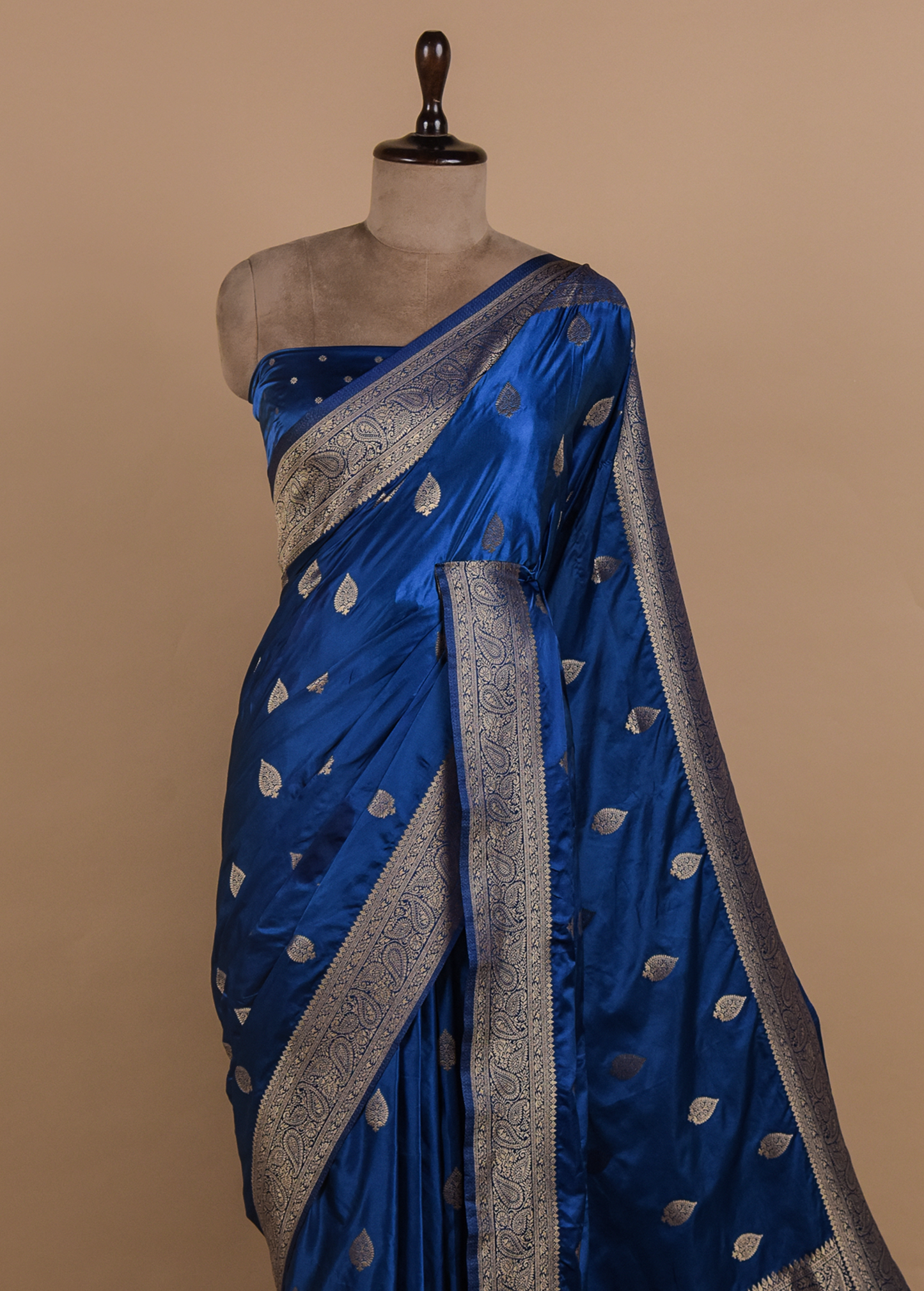 Blue Art Satin Banarasi Saree