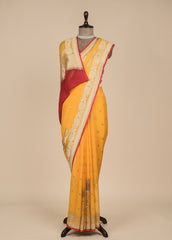 Yellow Georgette Banarasi Saree