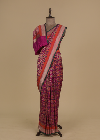 Pink Silk Patola Saree