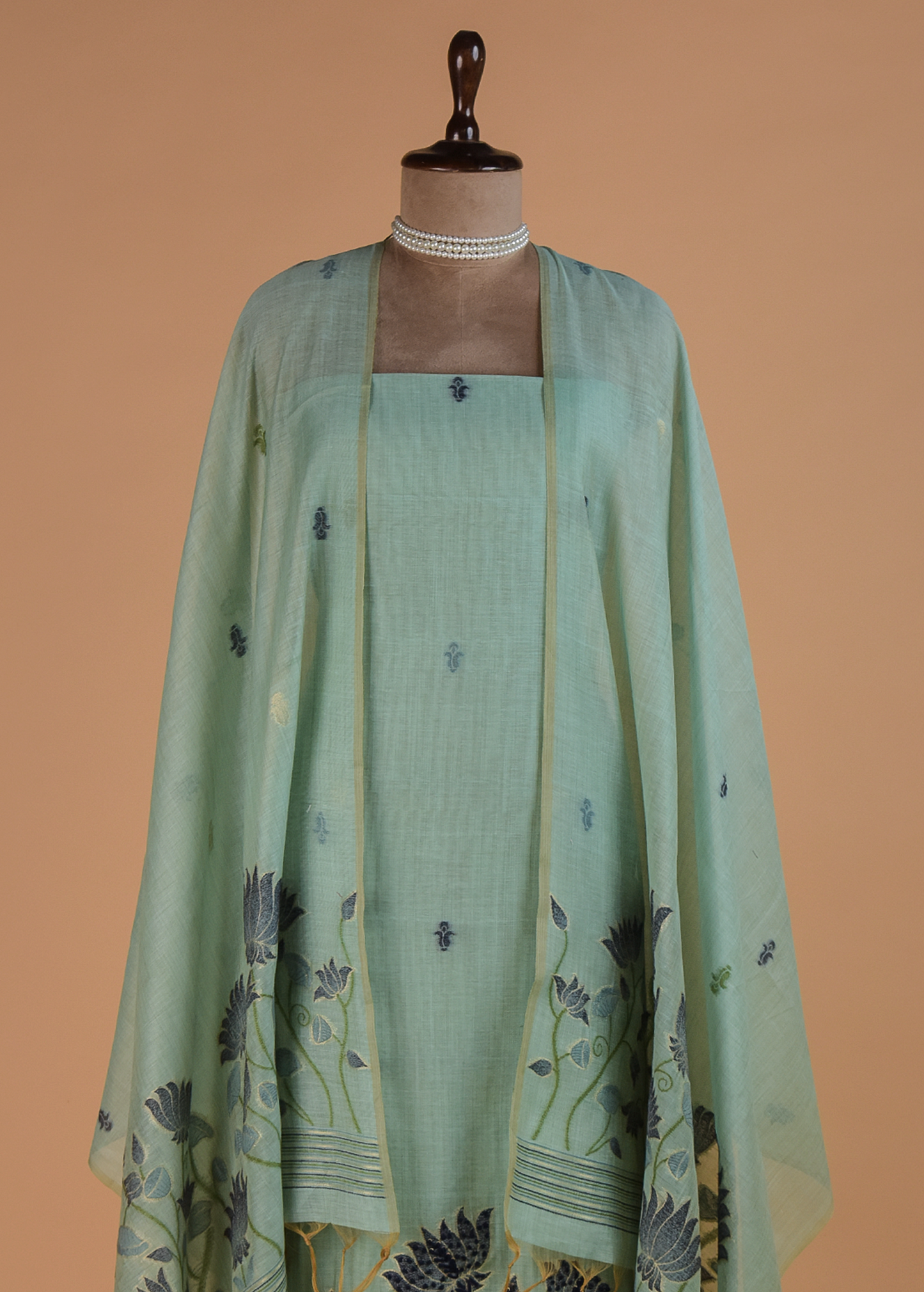 Blue Cotton Dress Material