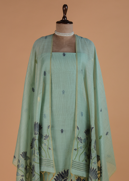 Blue Cotton Dress Material