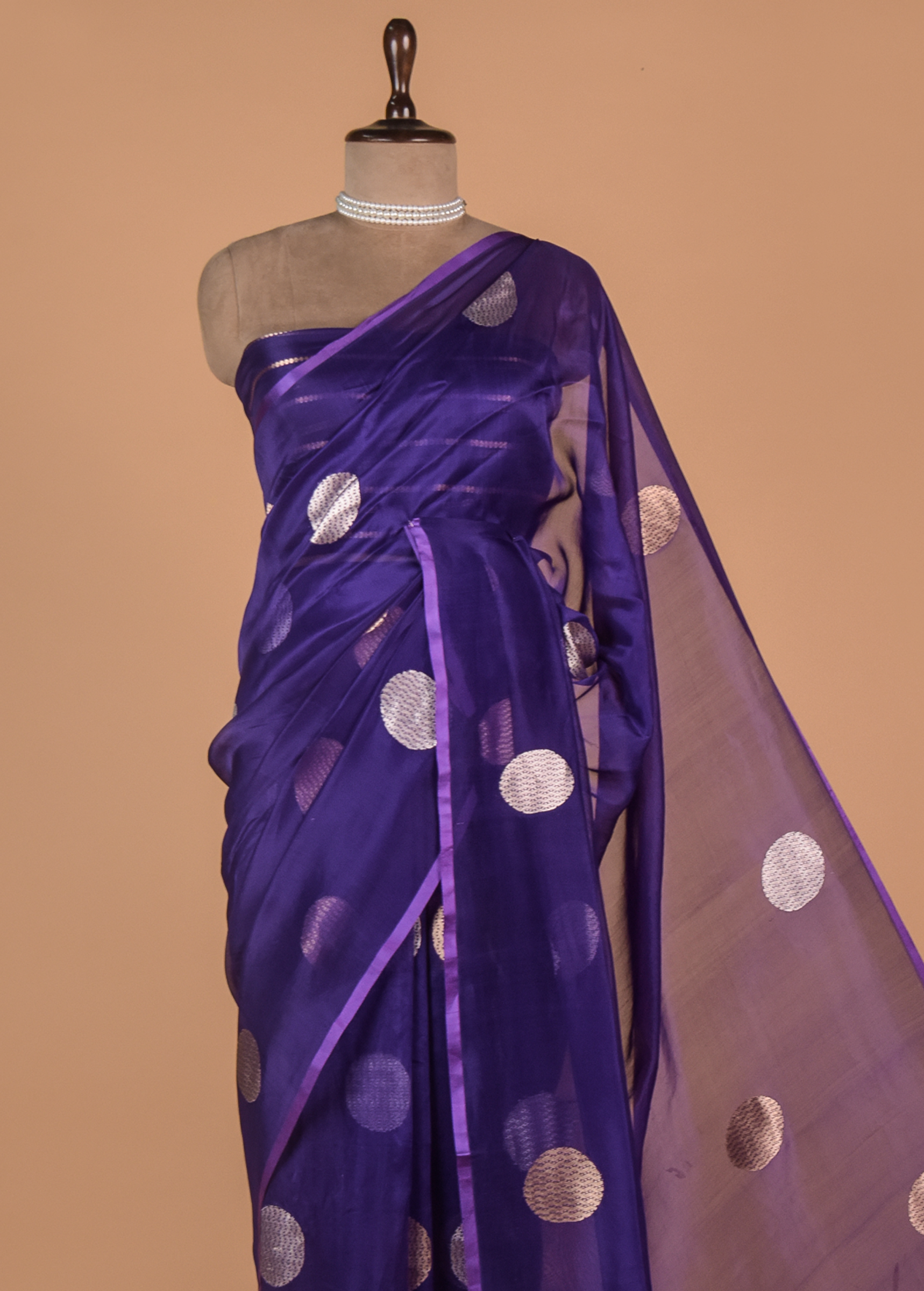 Purple Organza Banarasi Saree