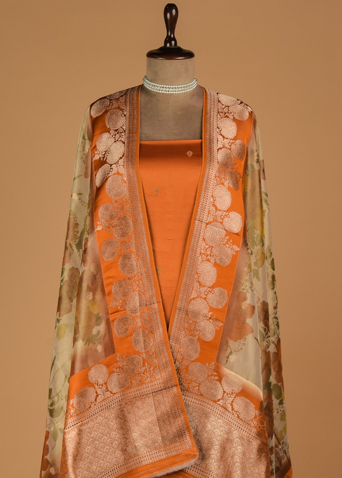 Yellow Crepe Silk Dress Material