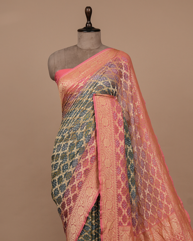 Multicoloured Georgette Bandhani Saree