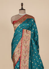 Blue Art Silk Banarasi Saree