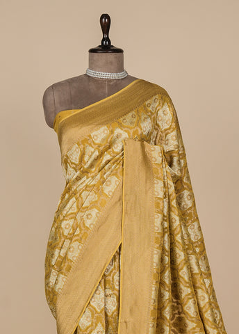 Yellow Art Georgette Banarasi Saree