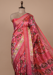 Pink Silk Patola Saree