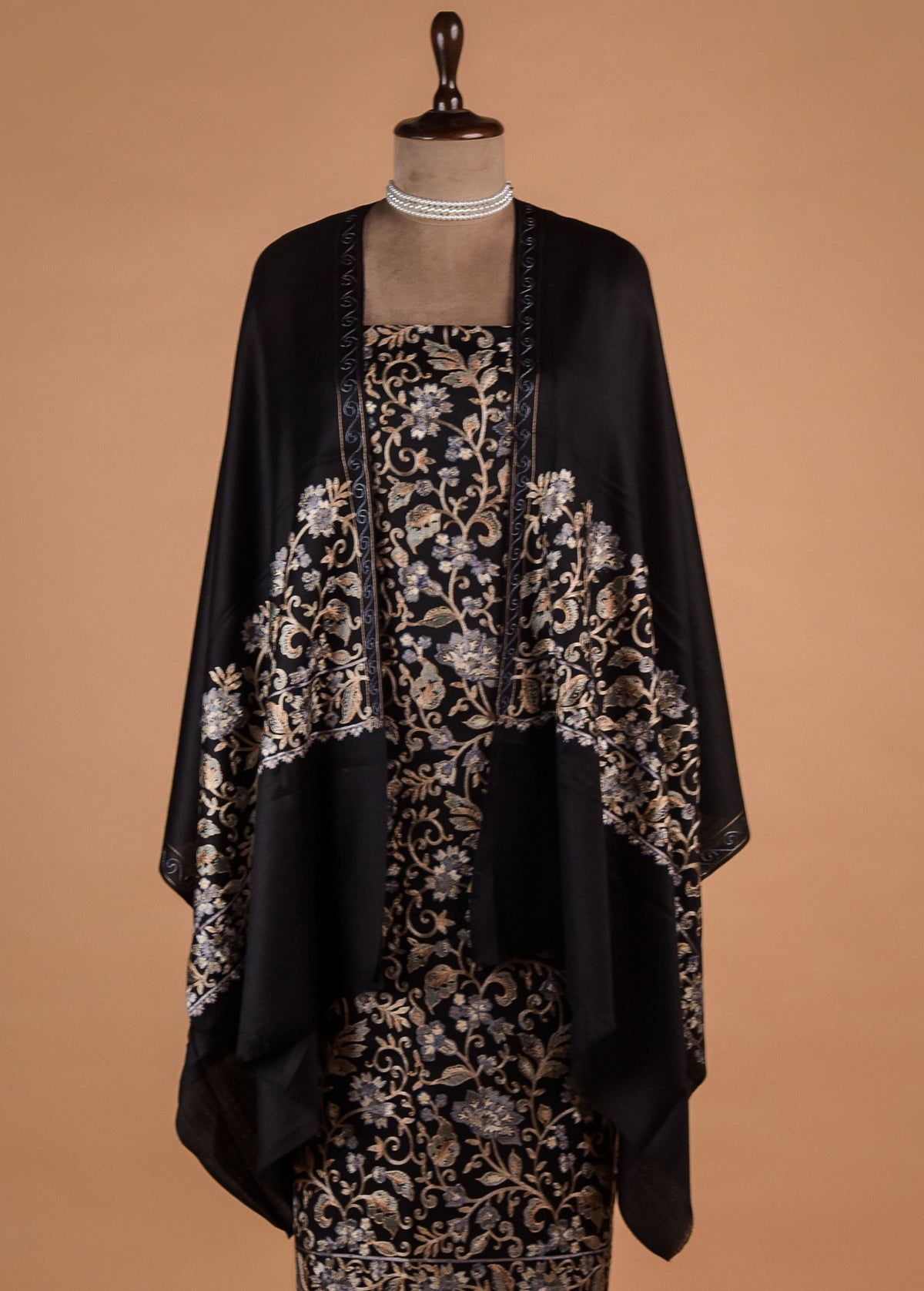 Black Pashmina Dress Material