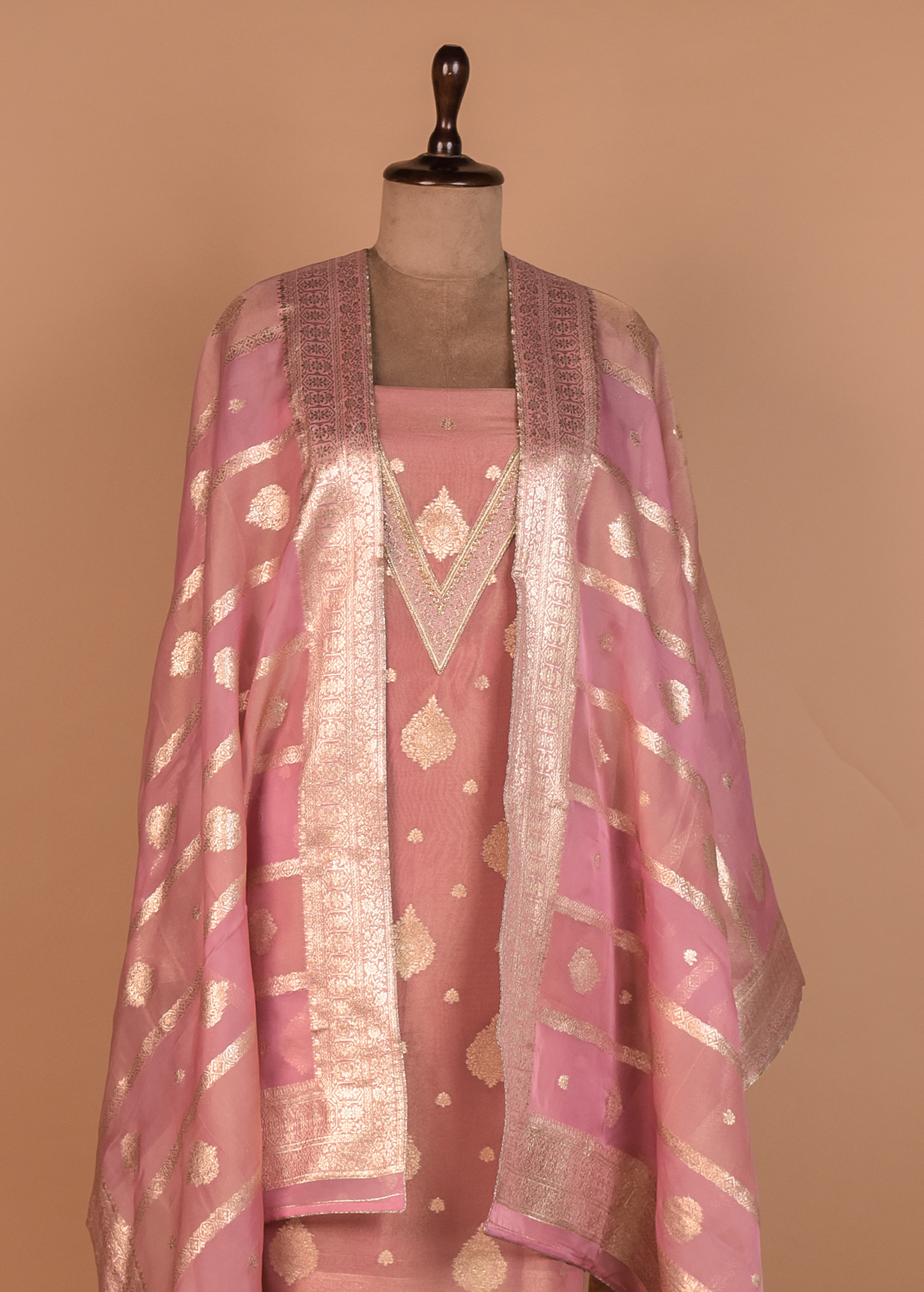 Pink Tissue Dress Material