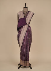 Wine Silk Banarasi Saree