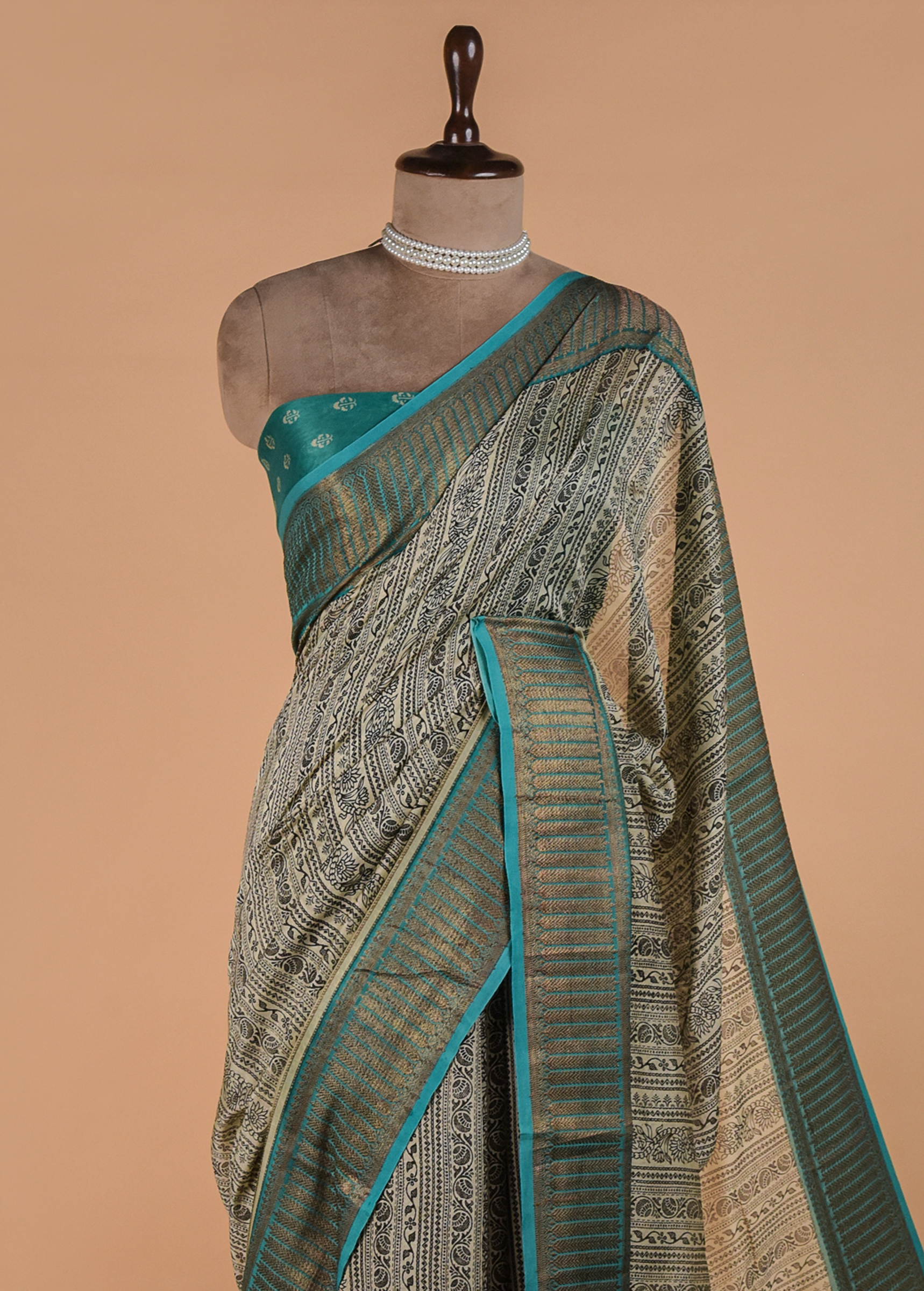 Multicolour Printed Cotton Saree - Image 2 | Greenways Delhi