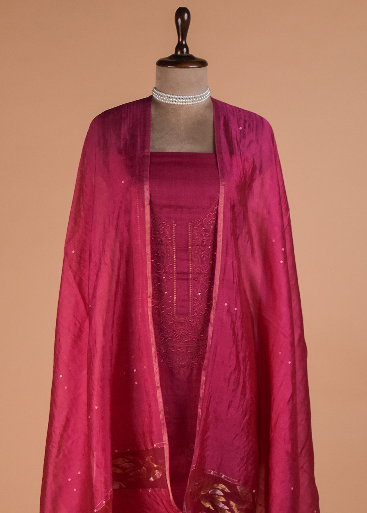 Pink Silk Dress Material
