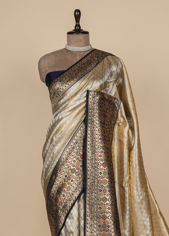 Silver Tissue Silk Kanjeevaram Saree