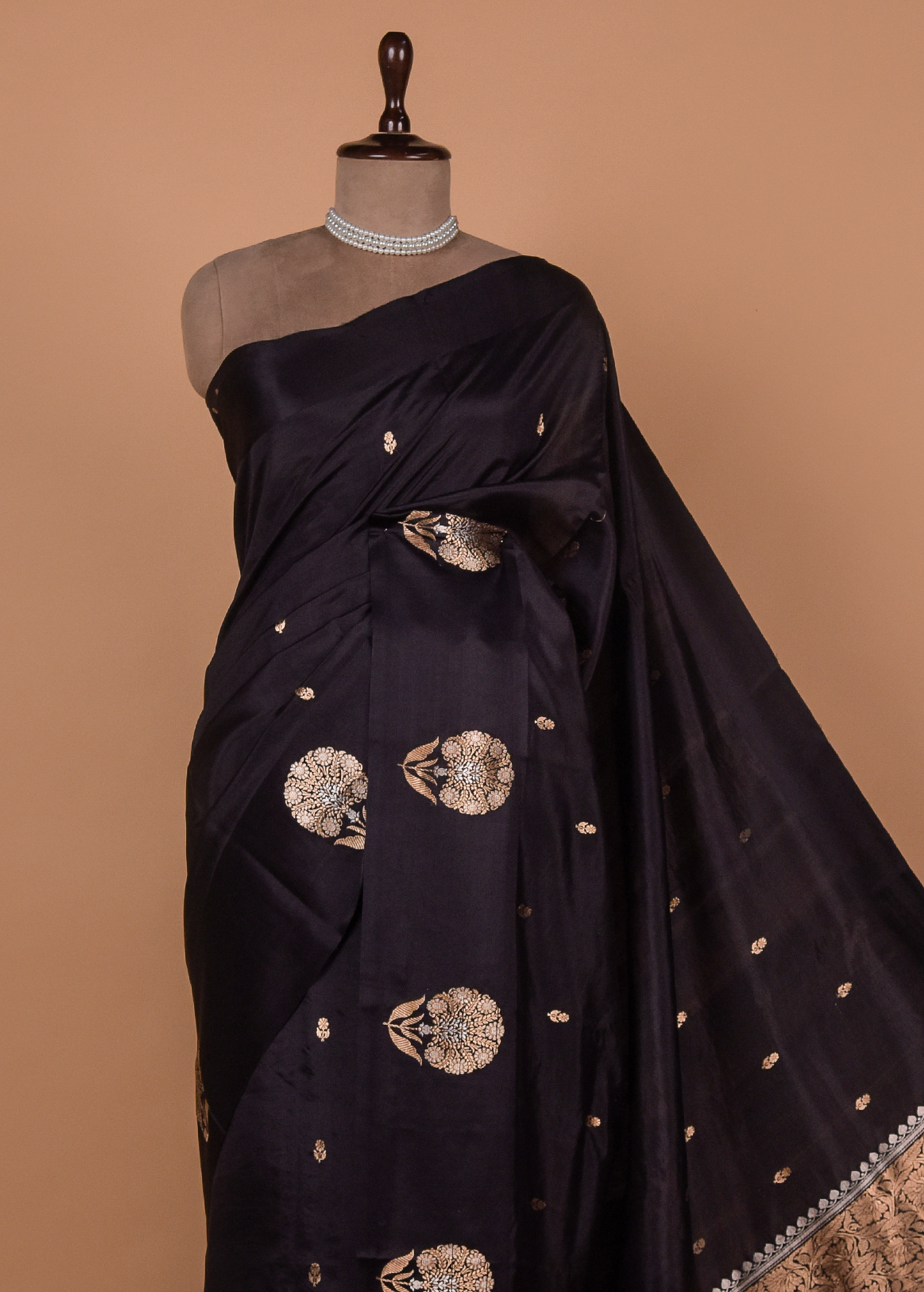 Black Silk Banarasi Saree