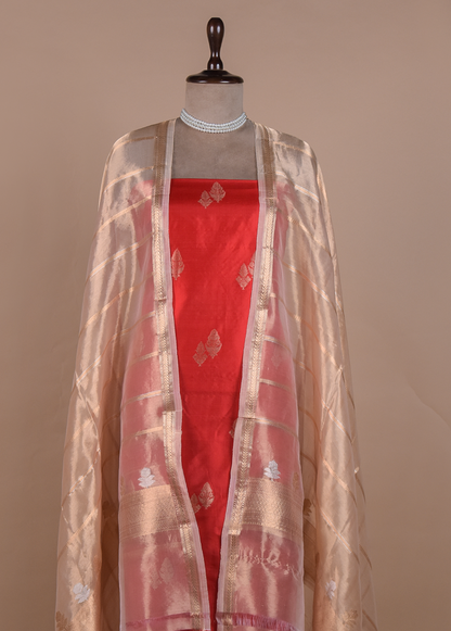 Red Silk Dress Material