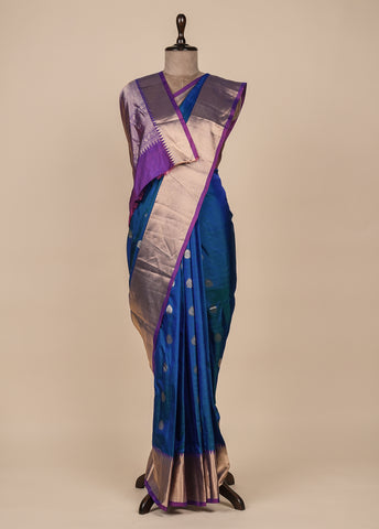 Blue Silk Kanjeevaram Saree