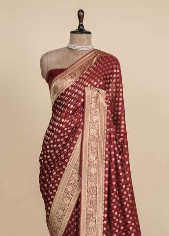 Red Art Georgette Banarasi Saree