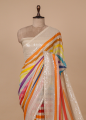 Multicoloured Georgette Bandhani Saree