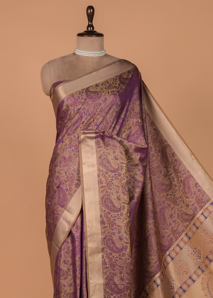 Purple Art Silk Kanjeevaram Saree