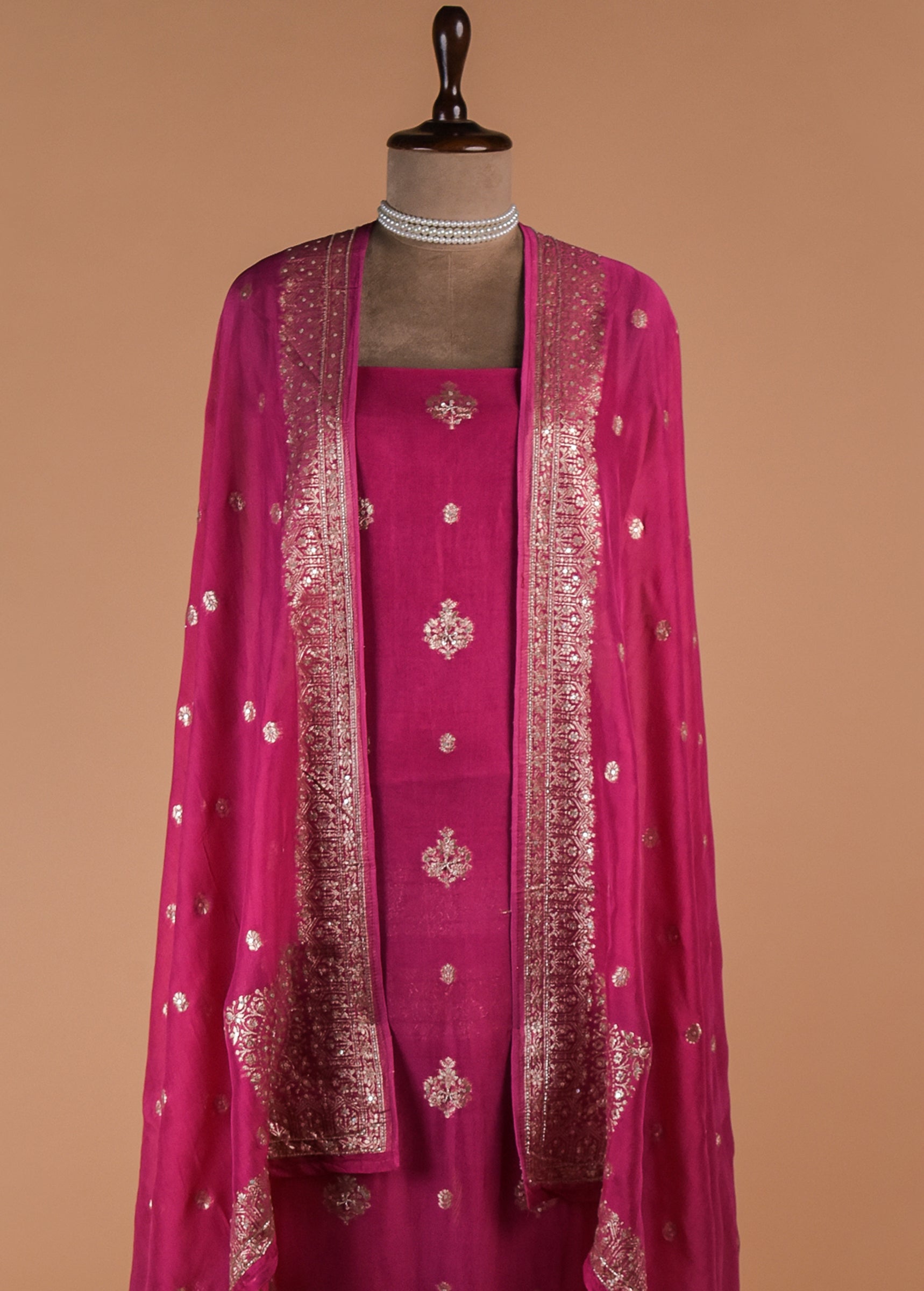 Pink Georgette Dress Material