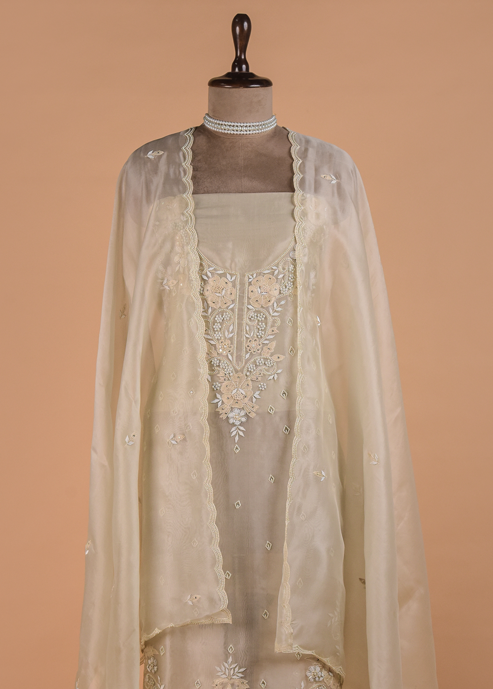 Silver Tissue Dress Material - Image 2 | Greenways Delhi