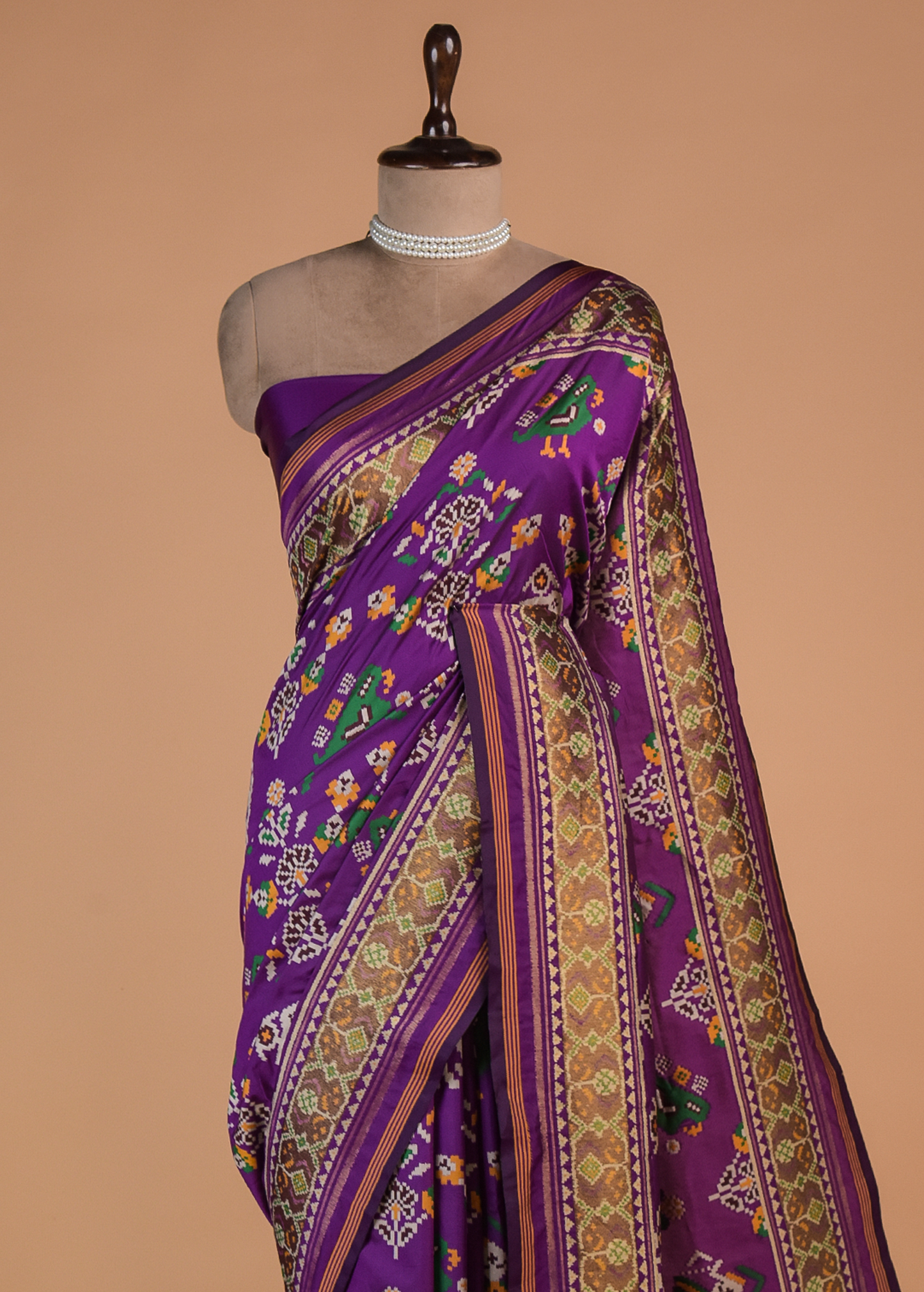 Purple Art Silk Patola Saree
