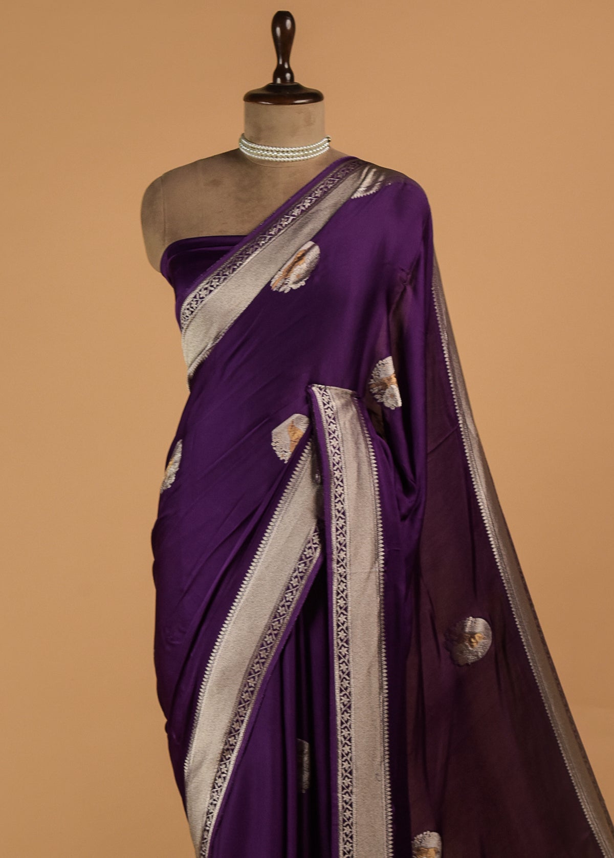 Purple Art Satin Banarasi Saree