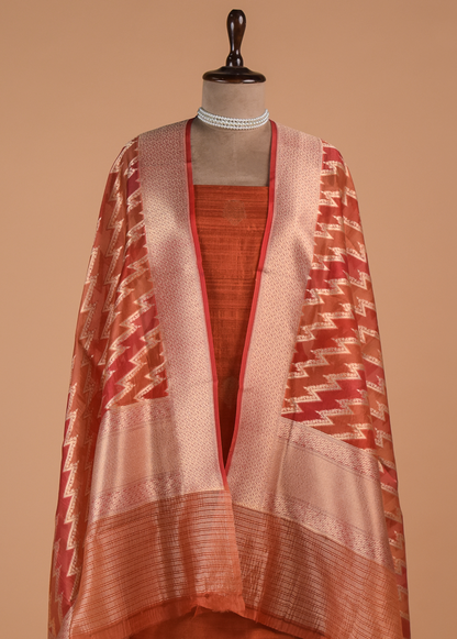 Rust Silk Dress Material