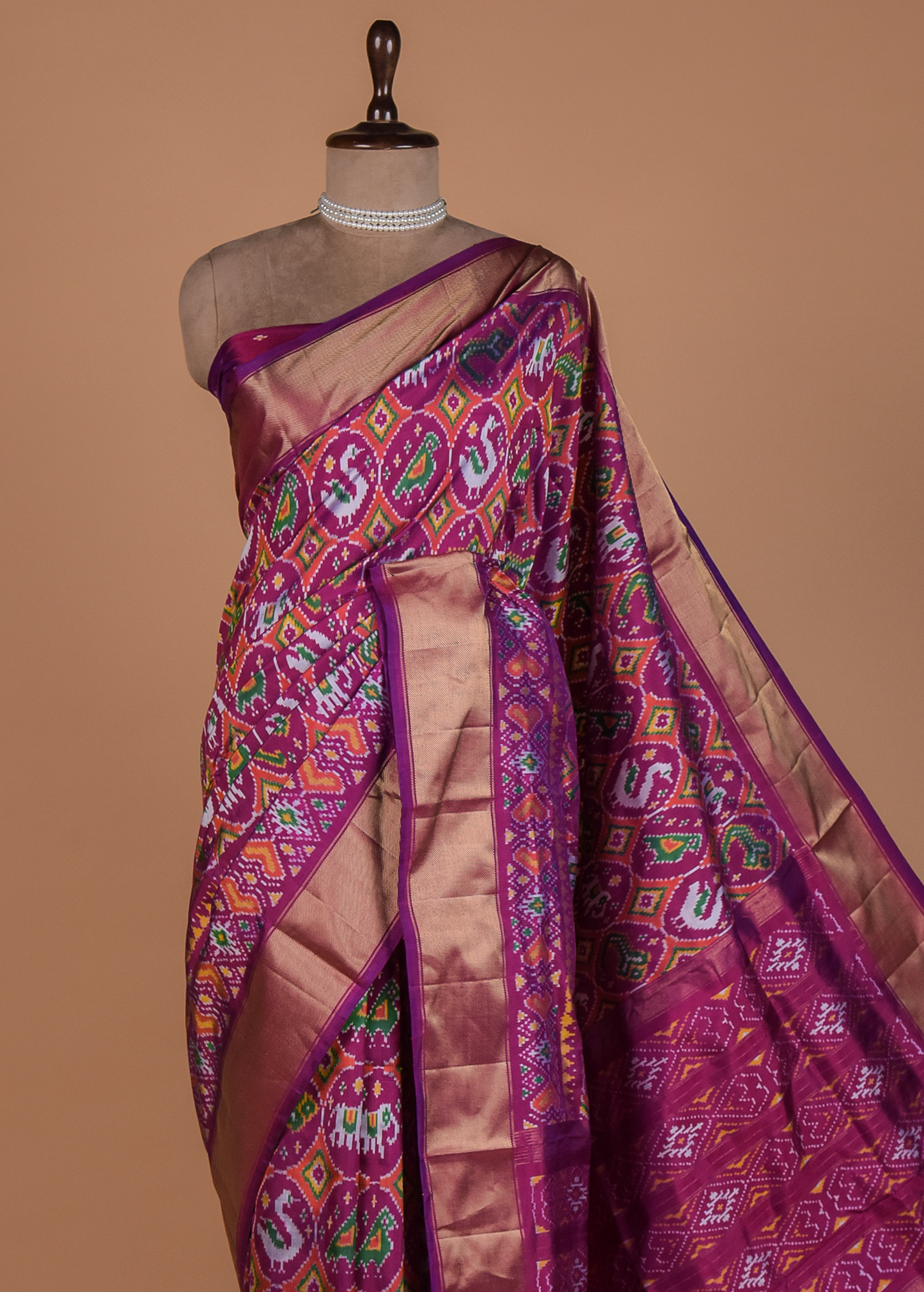 Pink Silk Patola Saree