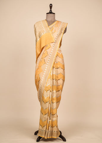 Yellow Tissue Georgette Banarasi Saree