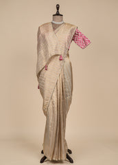 Gold Tissue Embroidered Saree