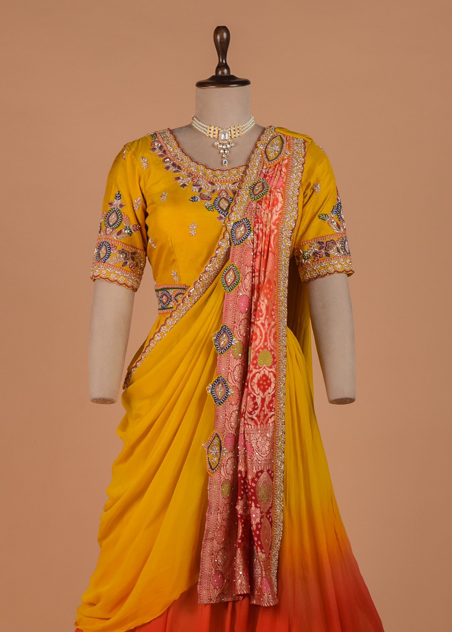 Yellow Georgette Lehenga