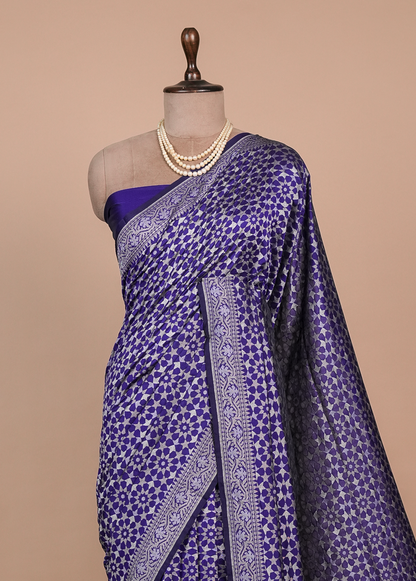 Purple Art Silk Banarasi Saree