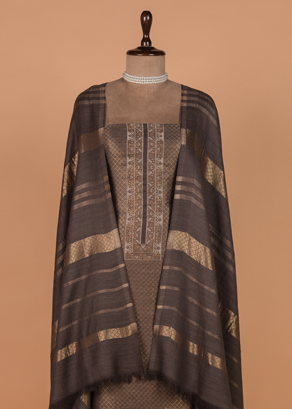 Grey Pashmina Dress Material