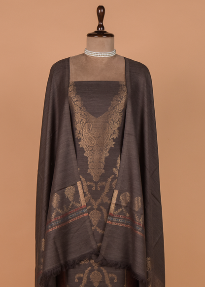 Grey Pashmina Dress Material