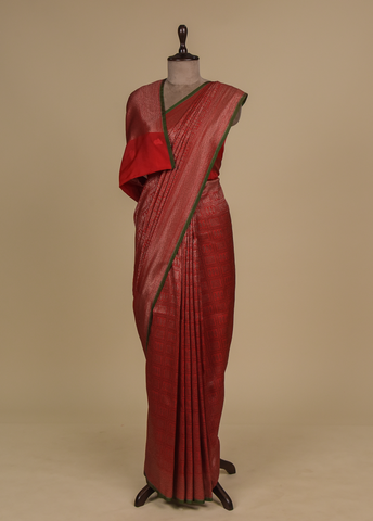 Red Art Silk Banarasi Saree