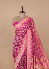 Pink Georgette Bandhani Saree