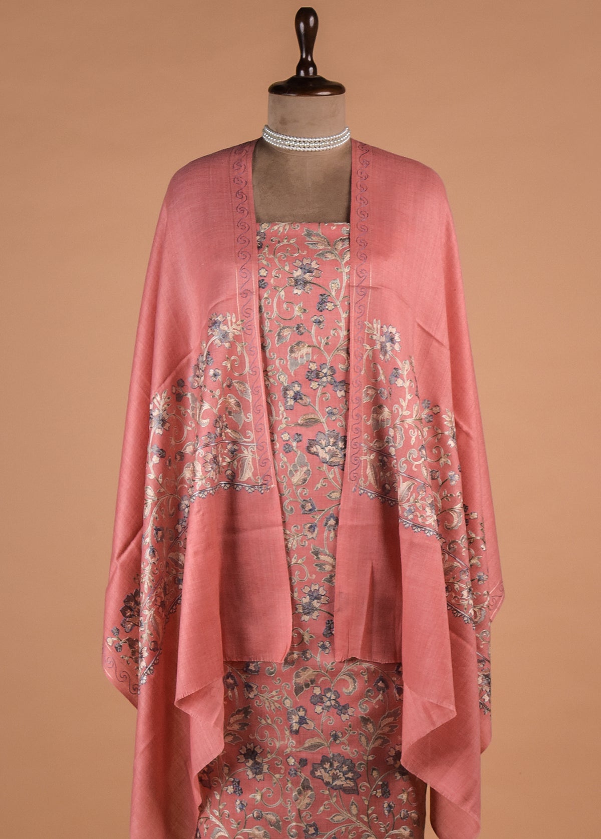 Pink Pashmina Dress Material