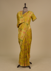 Yellow Tissue Georgette Banarasi Saree