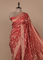 Red Georgette Banarasi Saree