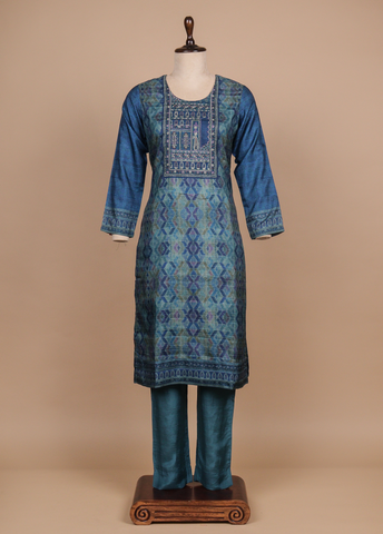 Blue Tussar Straight Set