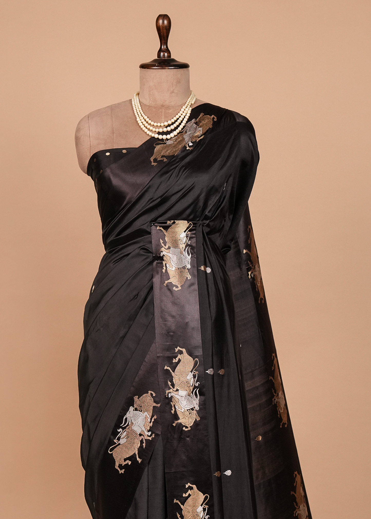 Black Silk Banarasi Saree