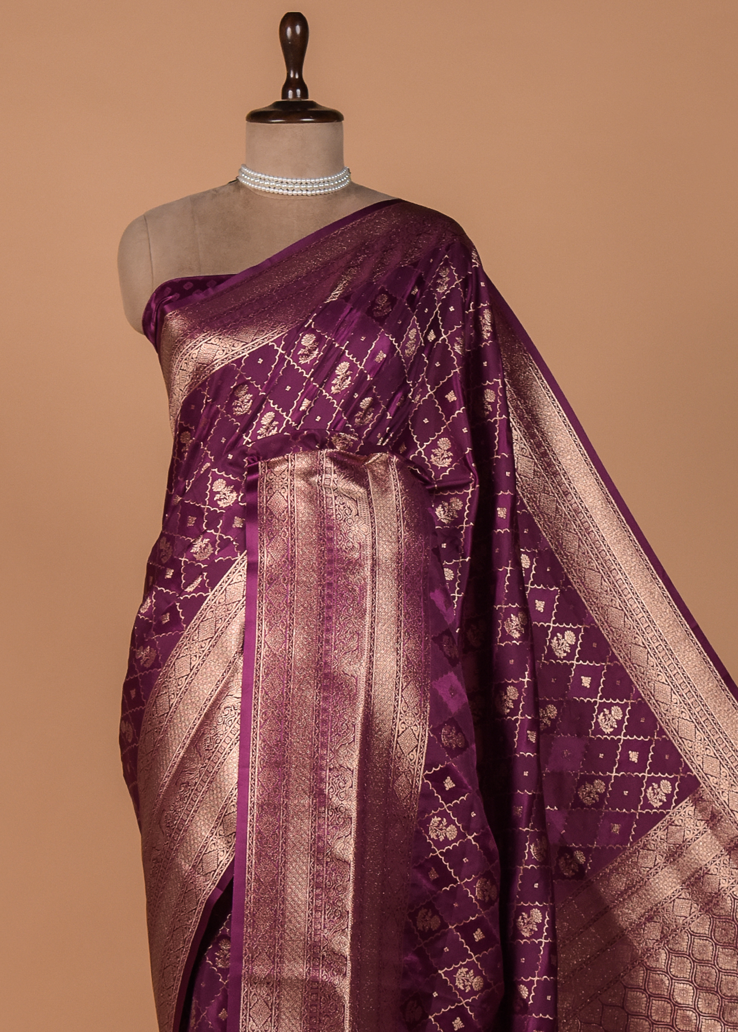 Wine Art Silk Kanjeevaram Saree