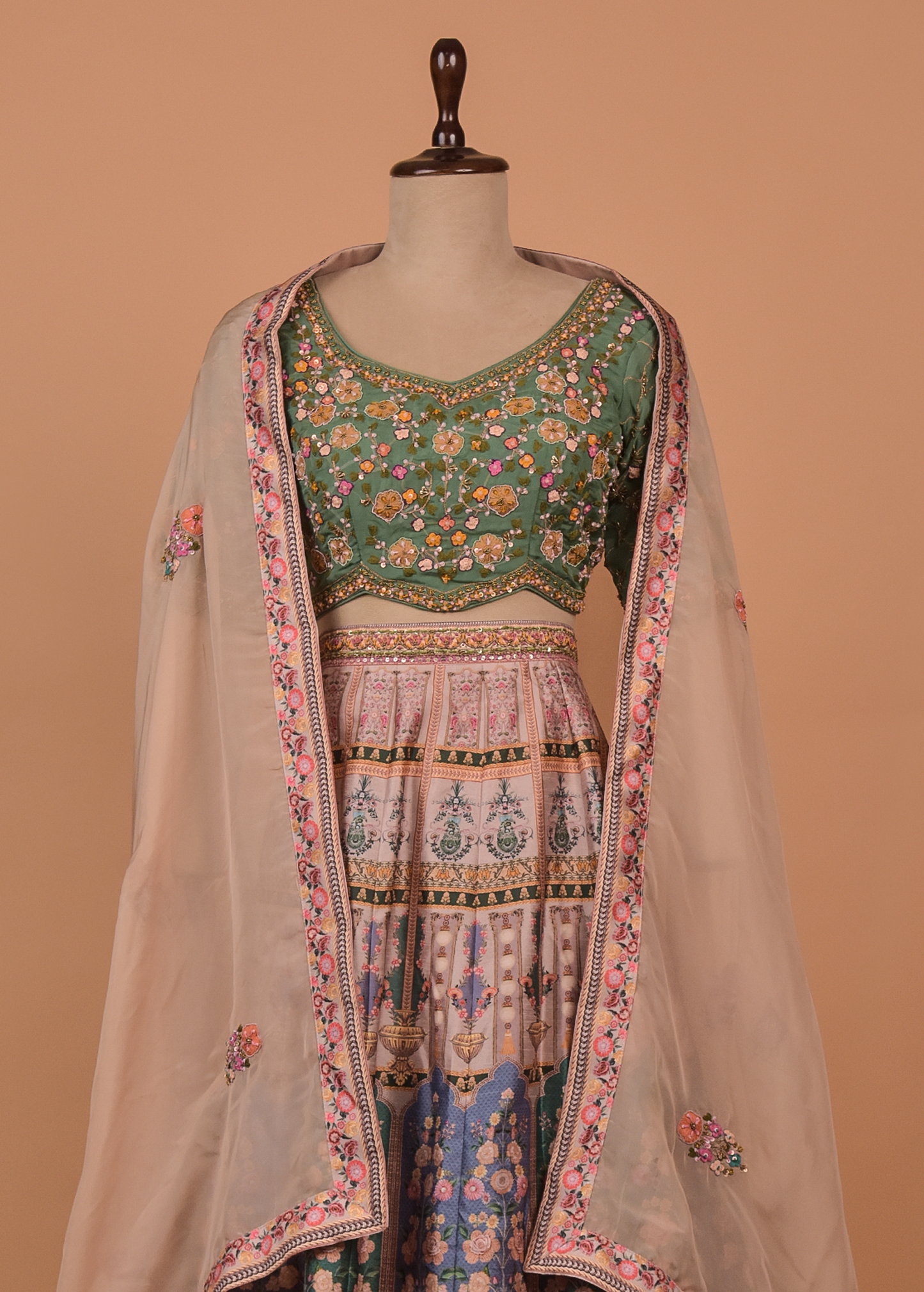 Multicoloured Cotton Lehenga